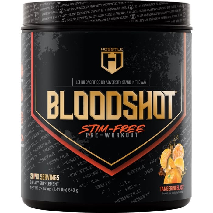 Hosstile Bloodshot Stim-Free Pre-Workout - 40 Servings Tangerine Blast