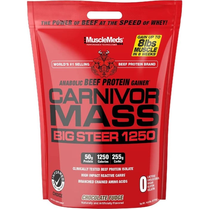 MuscleMeds Carnivor Mass Big Steer 1250 - 15lbs Chocolate Fudge