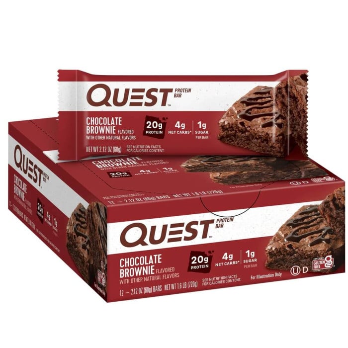 Quest Nutrition Protein Bars - Box of 12 Chocolate Brownie