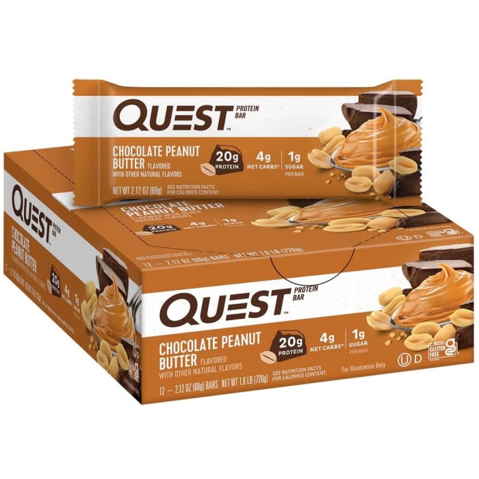 Quest Nutrition Protein Bars - Box of 12 Chocolate Peanut Butter