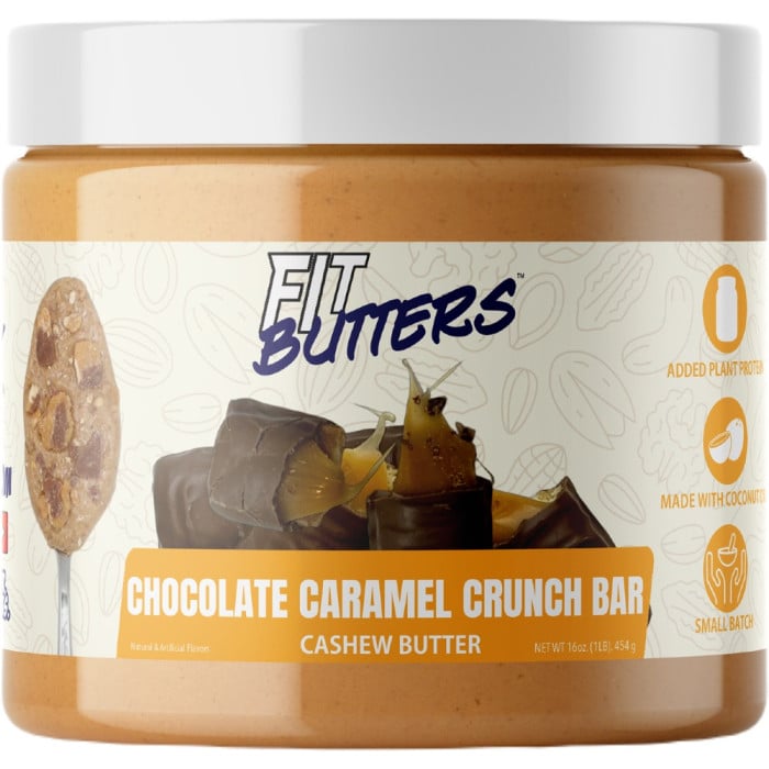Fit Butters Nut Butter 16oz - Cashew Butter Chocolate Caramel Crunch Bar