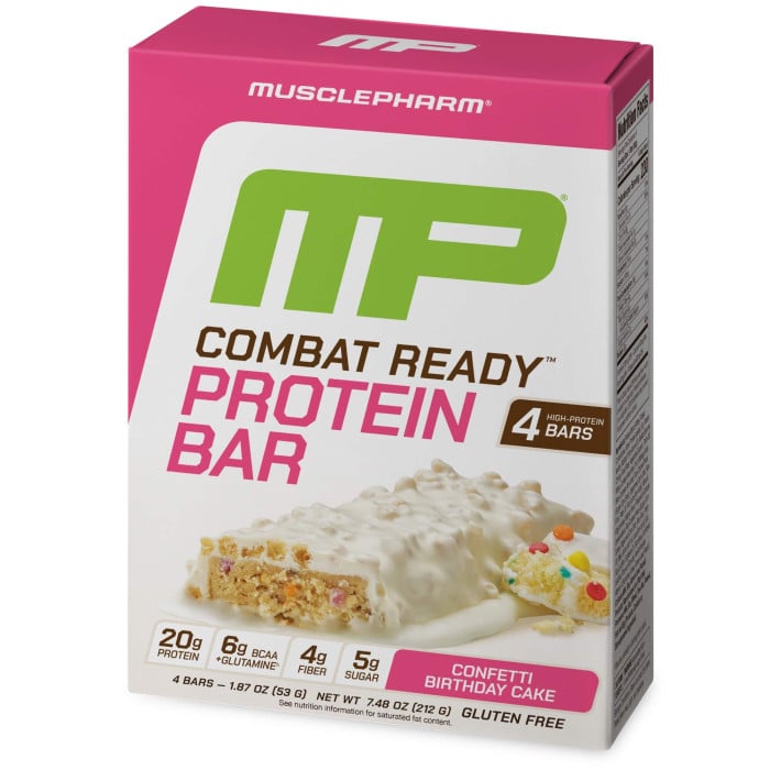 MusclePharm Combat Sport Bar - Box of 4 Confetti Birthday Cake