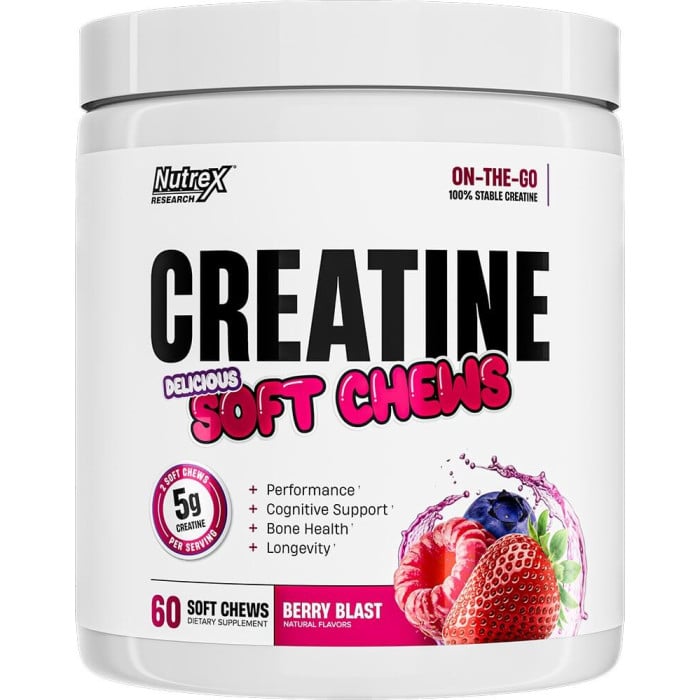 Nutrex Creatine Soft Chews - 60 Soft Chews Berry Blast