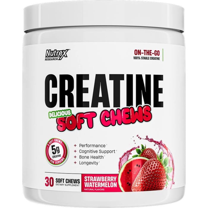 Nutrex Creatine Soft Chews - 30 Soft Chews Strawberry Watermelon