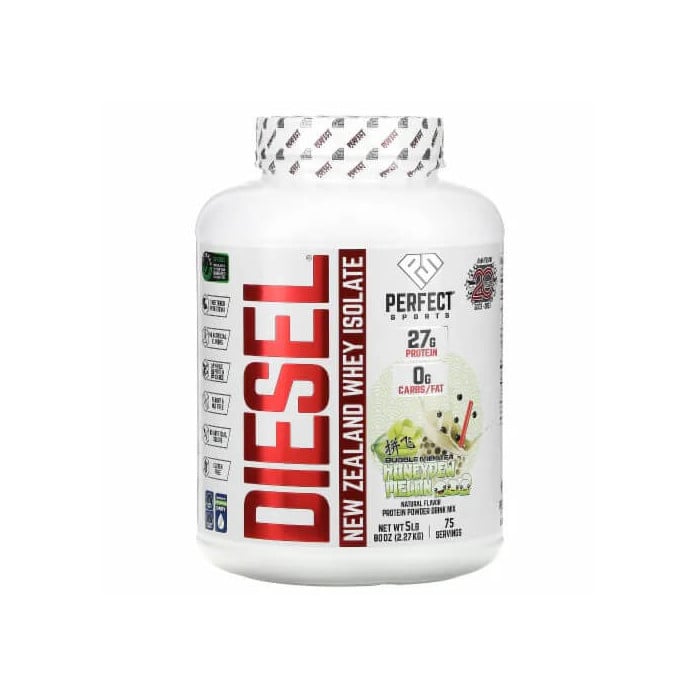 Perfect Sports Diesel 100% New Zealand Whey Isolate - 5lbs Honeydew Melon Bubble Tea