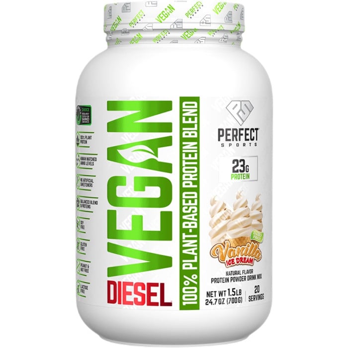 Perfect Sports Diesel Vegan 100% Plant-Based Protein - 1.5lbs Vanilla Ice Dream