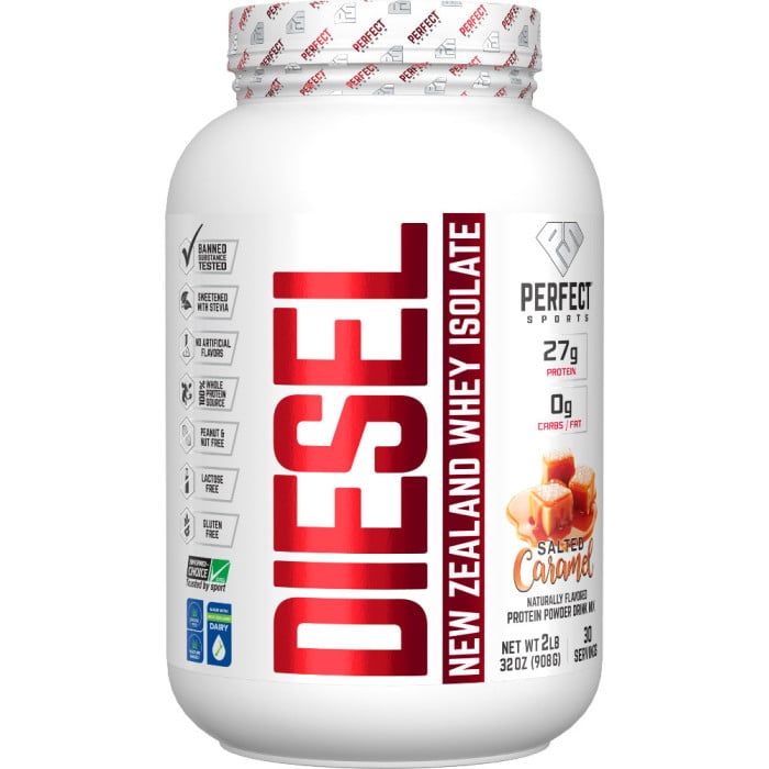 Perfect Sports Diesel 100% New Zealand Whey Isolate 2lbs Salted Caramel