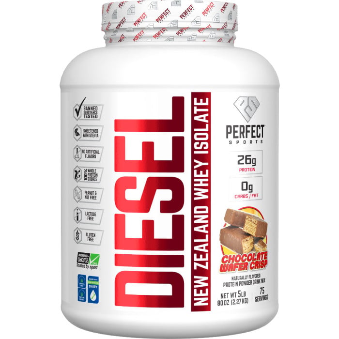 Perfect Sports Diesel 100% New Zealand Whey Isolate 5lbs Chocolate Wafer Crisp
