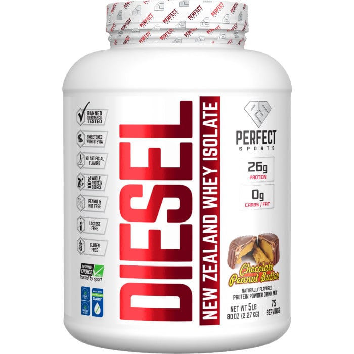 Perfect Sports Diesel 100% New Zealand Whey Isolate 5lbs Chocolate Peanut Butter