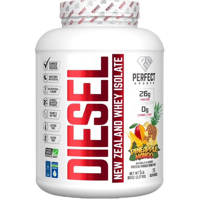 Perfect Sports Diesel 100% New Zealand Whey Isolate - 5lbs Pineapple Mango