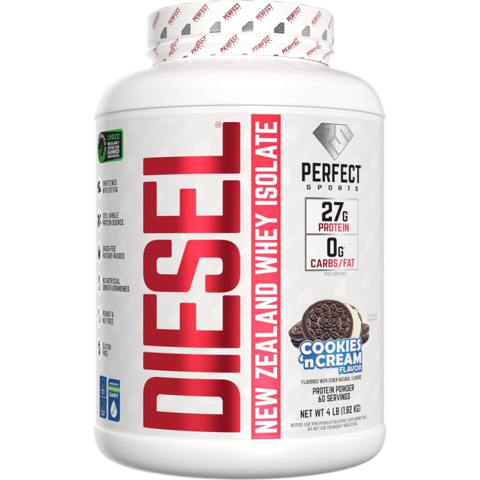 Perfect Sports Diesel 100% New Zealand Whey Isolate - 4lbs Cookies 'n Cream