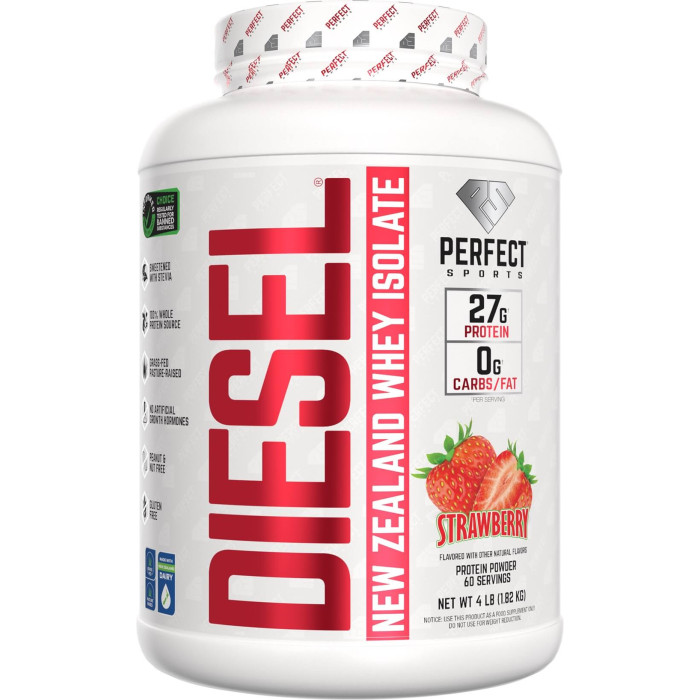 Perfect Sports Diesel 100% New Zealand Whey Isolate - 4lbs Strawberry