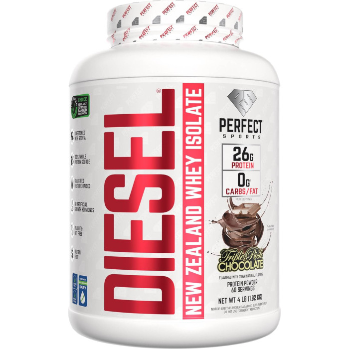 Perfect Sports Diesel 100% New Zealand Whey Isolate - 4lbs Triple Rich Chocolate