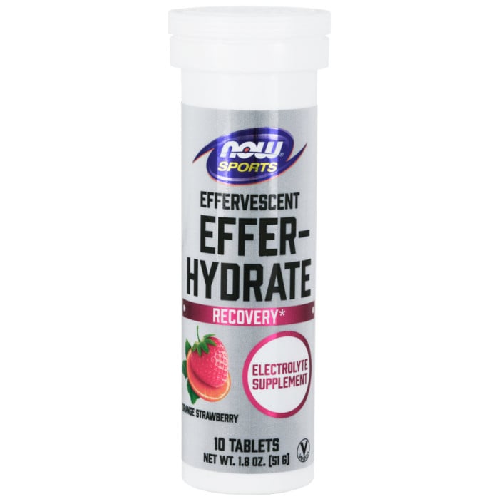 NOW Foods Effervescent Effer-Hydrate 10 Tablets Orange Strawberry
