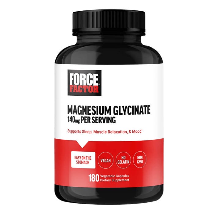 Force Factor Magnesium Glycinate 140mg - 180 Vegetable Capsules