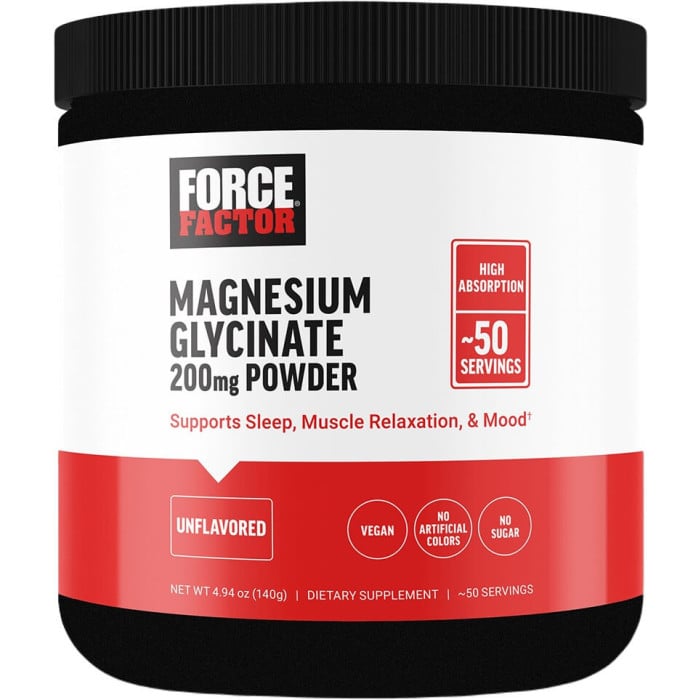 Force Factor Magnesium Glycinate 200mg - 50 Servings Unflavored