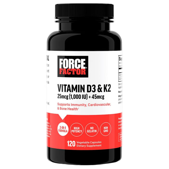Force Factor Vitamin D-3 & K-2 - 120 Capsules