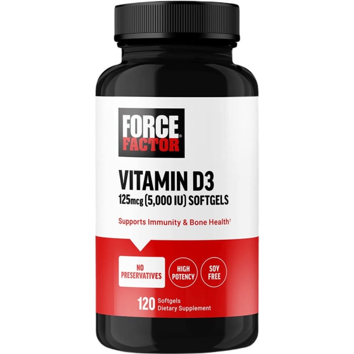 Force Factor Vitamin D3 125mcg (5000 IU) - 120 Softgels