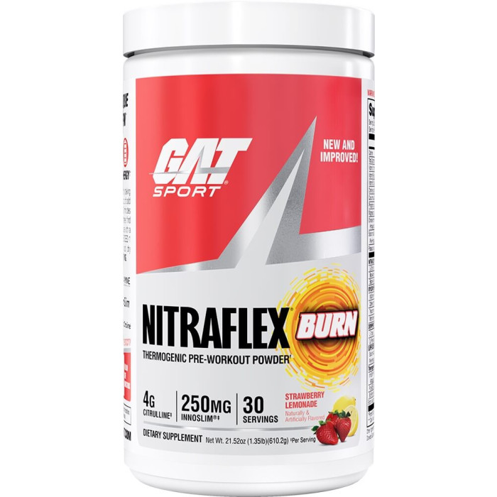 GAT Sport Nitraflex Burn - 30 Servings Strawberry Lemonade