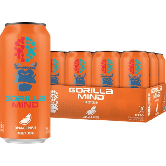 Gorilla Mind Energy Drink - Box of 12 Orange Rush