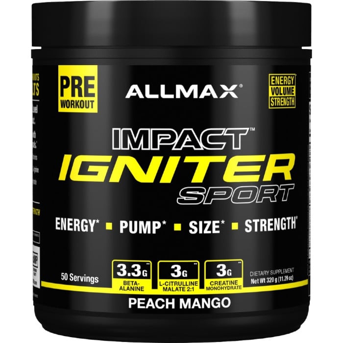 Allmax Nutrition Impact Igniter Sport - 50 Servings Peach Mango