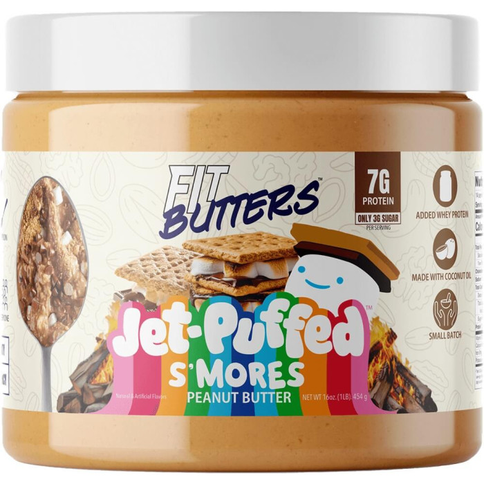 Fit Butters Nut Butter 16oz - Peanut Butter Jet-Puffed S'Mores