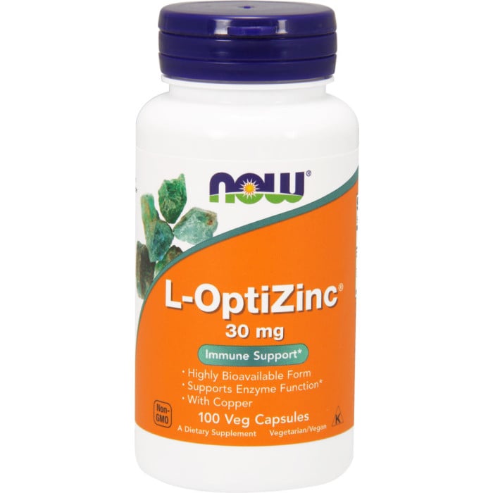 NOW Foods L-OPTIZINC 30mg + COPPER 100 VCaps