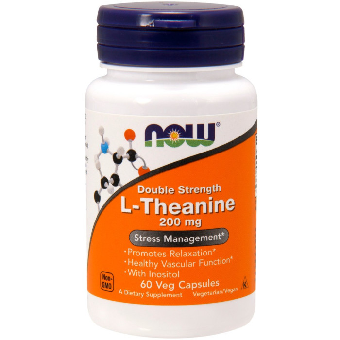 NOW Foods L-Theanine 200mg w/ Inositol - 60 Veg Capsules