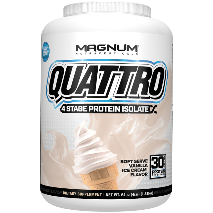 Magnum Nutraceuticals Quattro 4lbs Soft Serve Vanilla Ice Cream