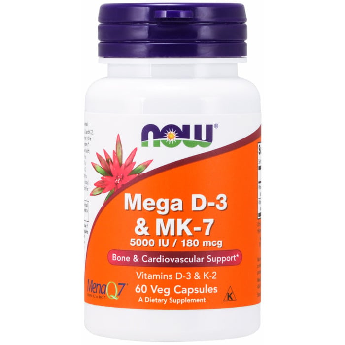 NOW Foods Mega D-3 & MK-7 60 VCaps