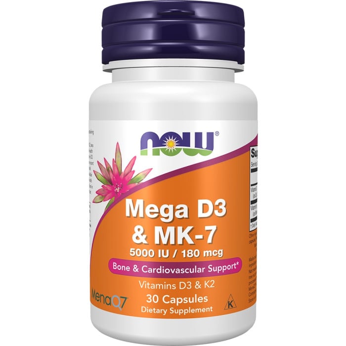 NOW Foods Mega D-3 & MK-7 - 30 VCaps