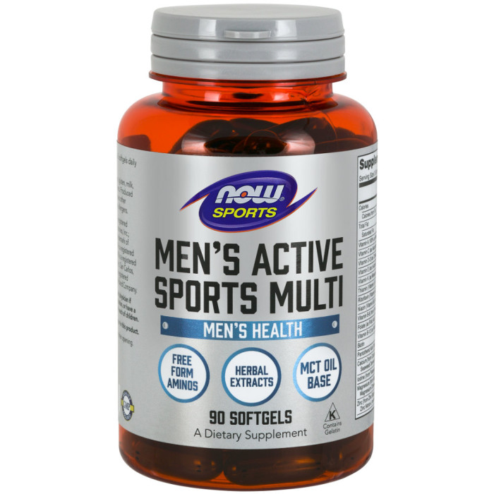 NOW Sports Men's Active Sports Multi 90 Softgels
