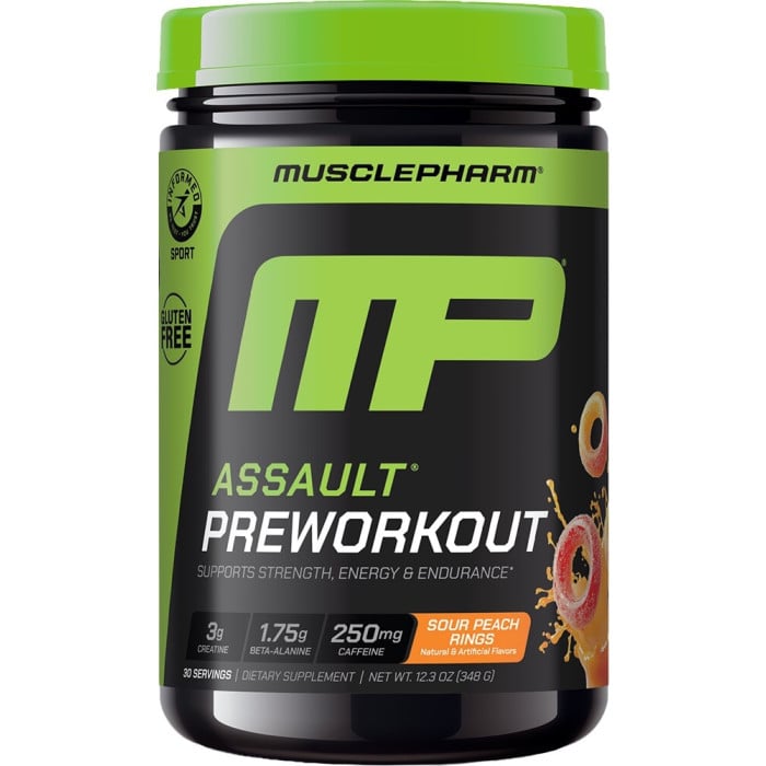 MusclePharm Assault - 30 Servings Sour Peach Rings