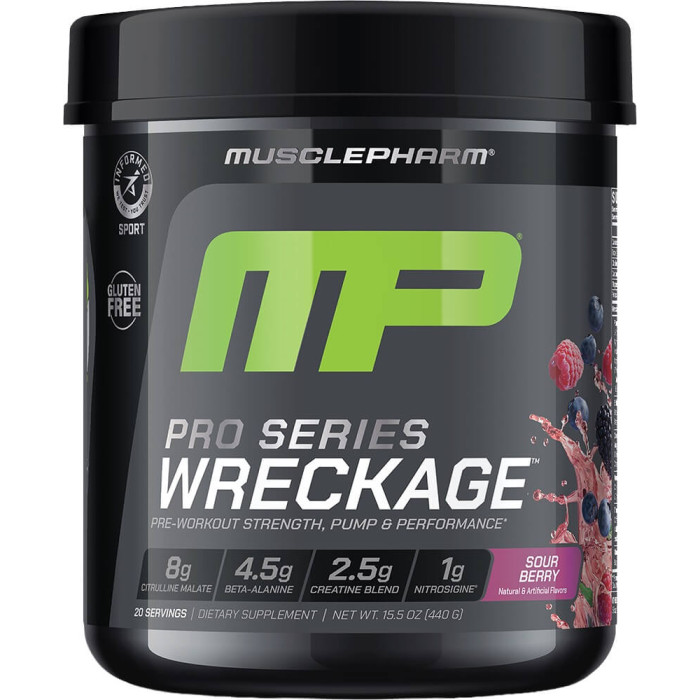 MusclePharm Pro Series Wreckage - 20 Servings Sour Berry