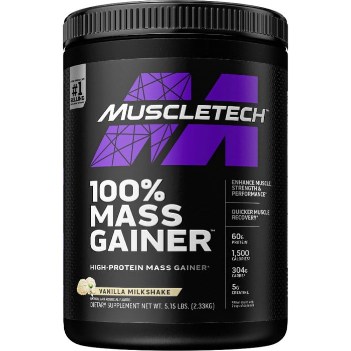 MuscleTech 100% Mass Gainer - 5.15lbs Vanilla Milkshake