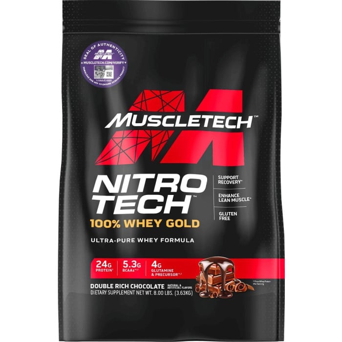 MuscleTech Nitro-Tech 100% Whey Gold - 8lbs Double Rich Chocolate