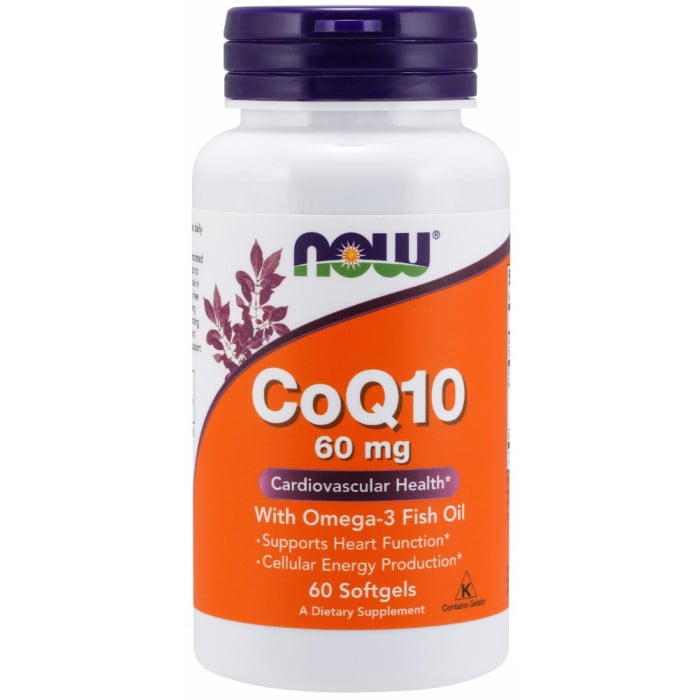 NOW Foods CoQ10 60mg with Omega 3 Fish Oil - 60 Softgels