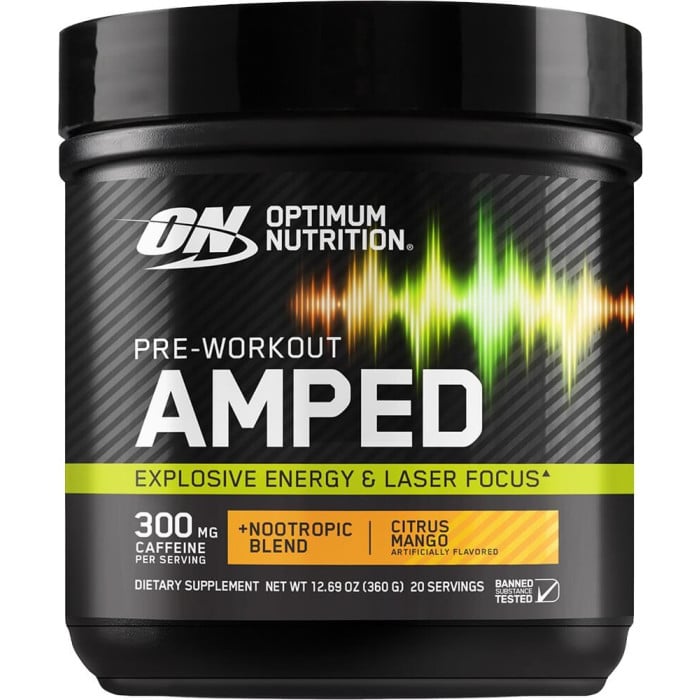 Optimum Nutrition Pre-Workout Amped - 20 Servings Citrus Mango