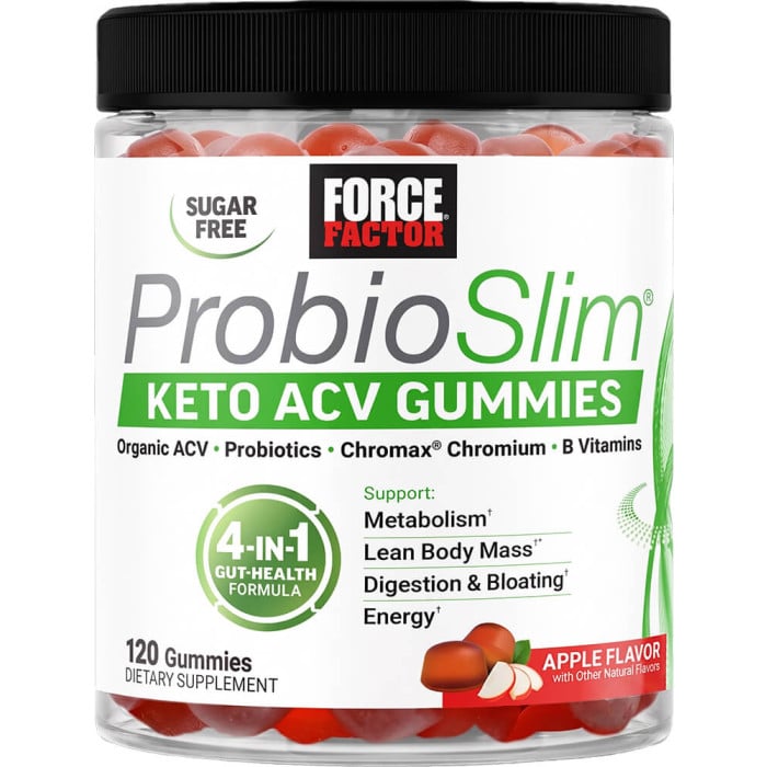 Force Factor ProbioSlim Keto ACV Gummies - 120 Gummies Apple