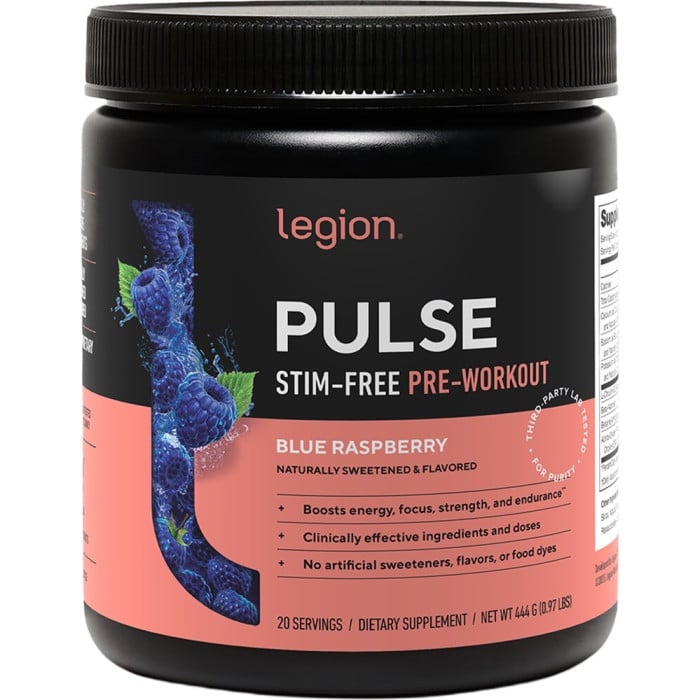Legion Pulse Stim-Free - 20 Servings Blue Raspberry