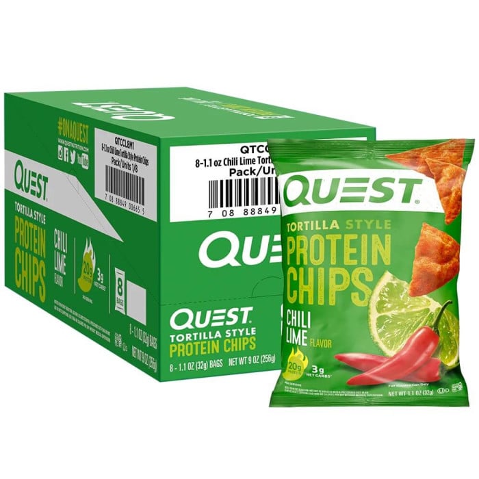 Quest Nutrition Tortilla Style Protein Chips - Box of 8 Chili Lime