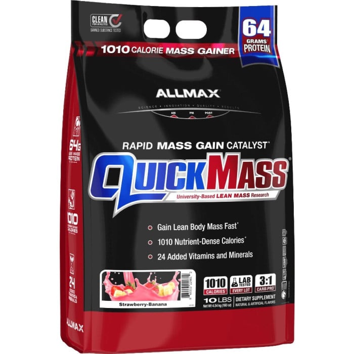 AllMAX Nutrition QuickMass - 10lbs Strawberry Banana