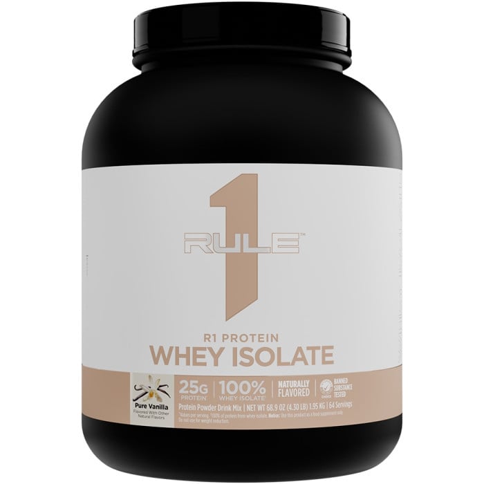 Rule 1 R1 Protein Isolate - 5lbs Pure Vanilla Naturally Flavored