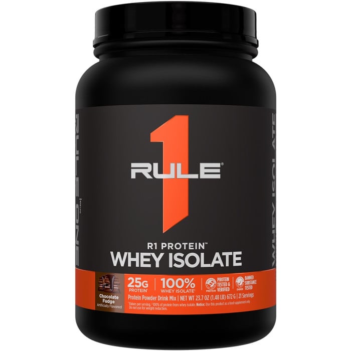 Rule 1 R1 Protein Whey Isolate - 1.5lbs Chocolate Fudge