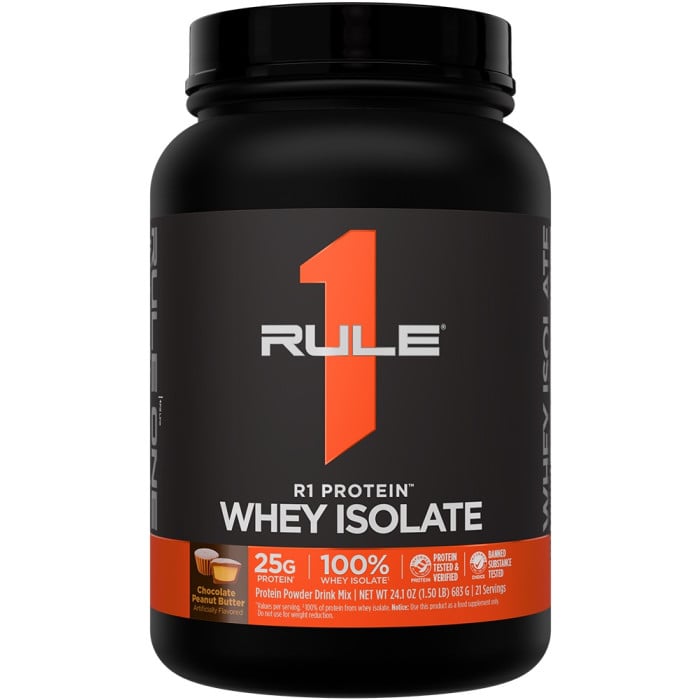 Rule 1 R1 Protein Whey Isolate - 1.5lbs Chocolate Peanut Butter
