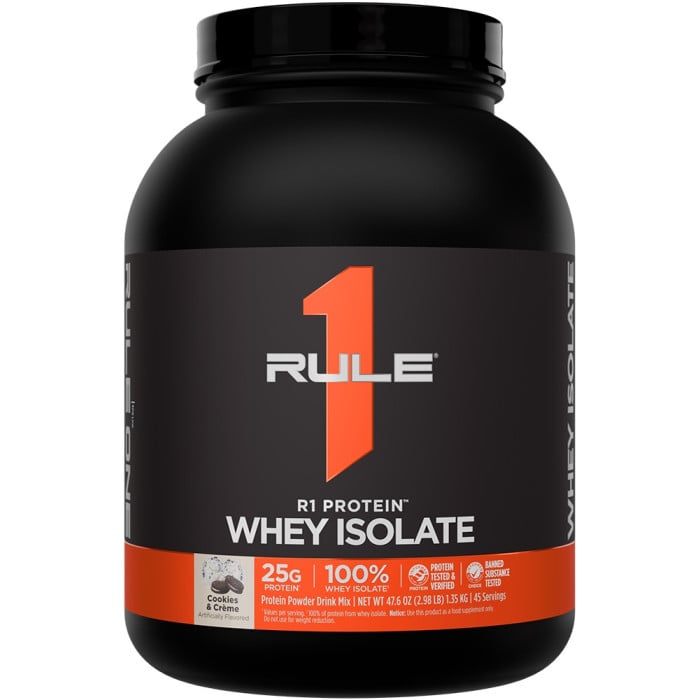 Rule 1 R1 Protein Whey Isolate - 3lbs Cookies & Creme