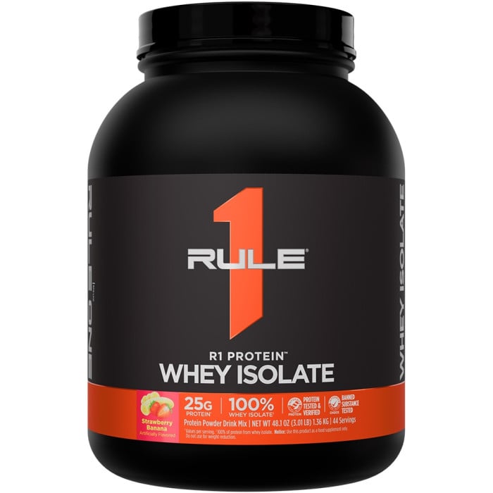 Rule 1 R1 Protein Whey Isolate - 3lbs Strawberry Banana