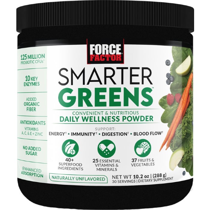 Force Factor Smarter Greens Daily Wellness Powder - 30 Servings Unflavored