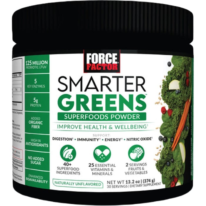 Force Factor Smarter Greens Superfood Powder - 30 Servings Unflavored