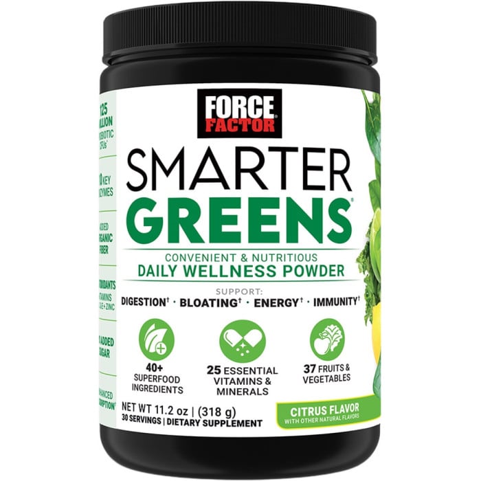 Force Factor Smarter Greens Daily Wellness Powder - 30 Servings Citrus